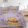 3pcs Winnie the Pooh Floral Bedding Set, Including 1 Quilt Cover and 2 Pillow Shams, Without Filling, Soft and Comfortable Home Bedroom S099