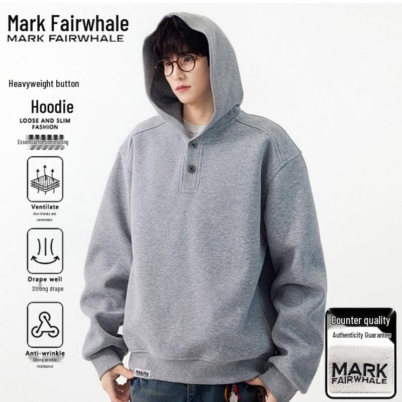 MARK FAIRWHALE Men's Casual Hooded Pullover Sweatshirt