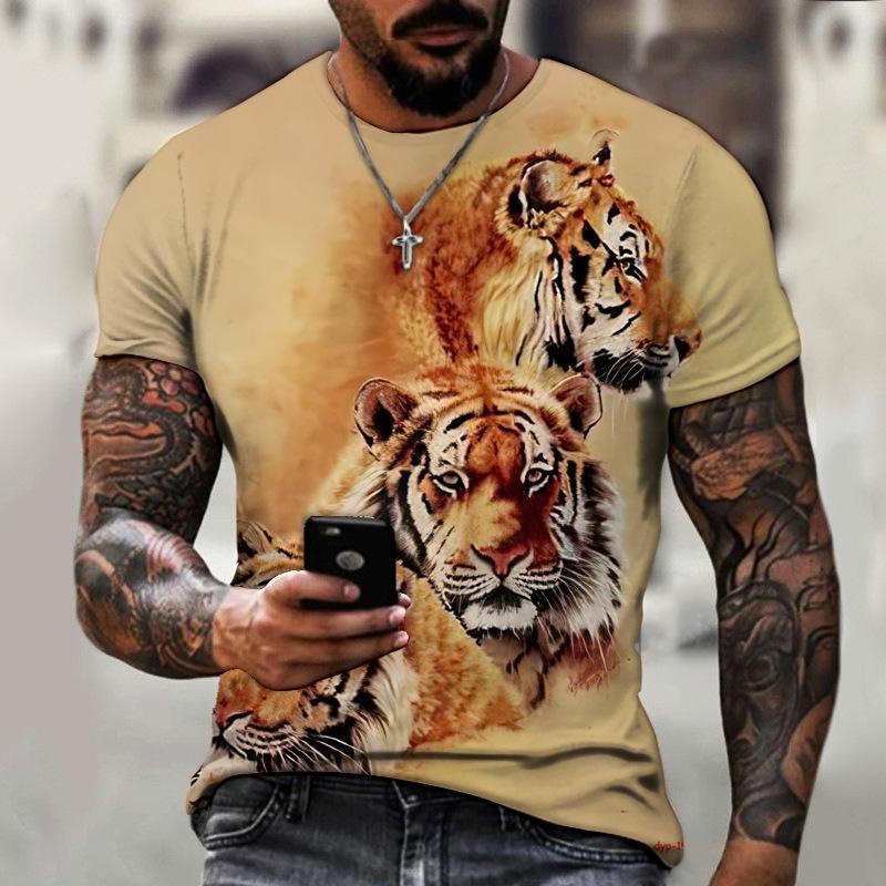 3D Animal T Shirt Man 3D Printing Tees Elephant Dog Tiger T Shirts Hip Hop Men Casual Short Sleeve T Shirts Summer Top