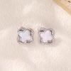 Exquisite Double-Layer Four-Leaf Clover Shell Titanium Steel Stud Earrings - Women's Non-Fading Jewelry