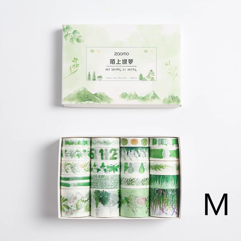 20 pezzi/set Nastri adesivi adesivi Nastri decorativi per cancelleria Washi Tape Nastro adesivo per pianificatore fai-da-te