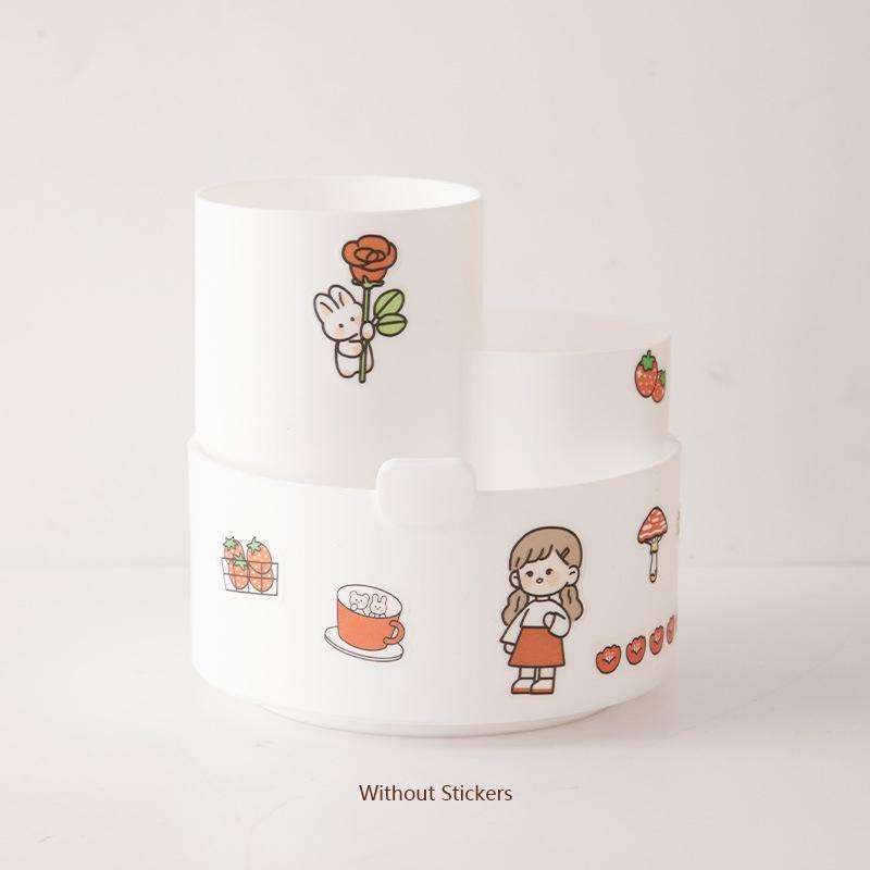 

Вращающийся держатель для карандашей настольный органайзер студенческие канцелярские товары офисные аксессуары White