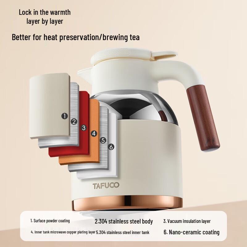 TAFUCO 1.8L Titanium Tea Infuser Thermal Pot