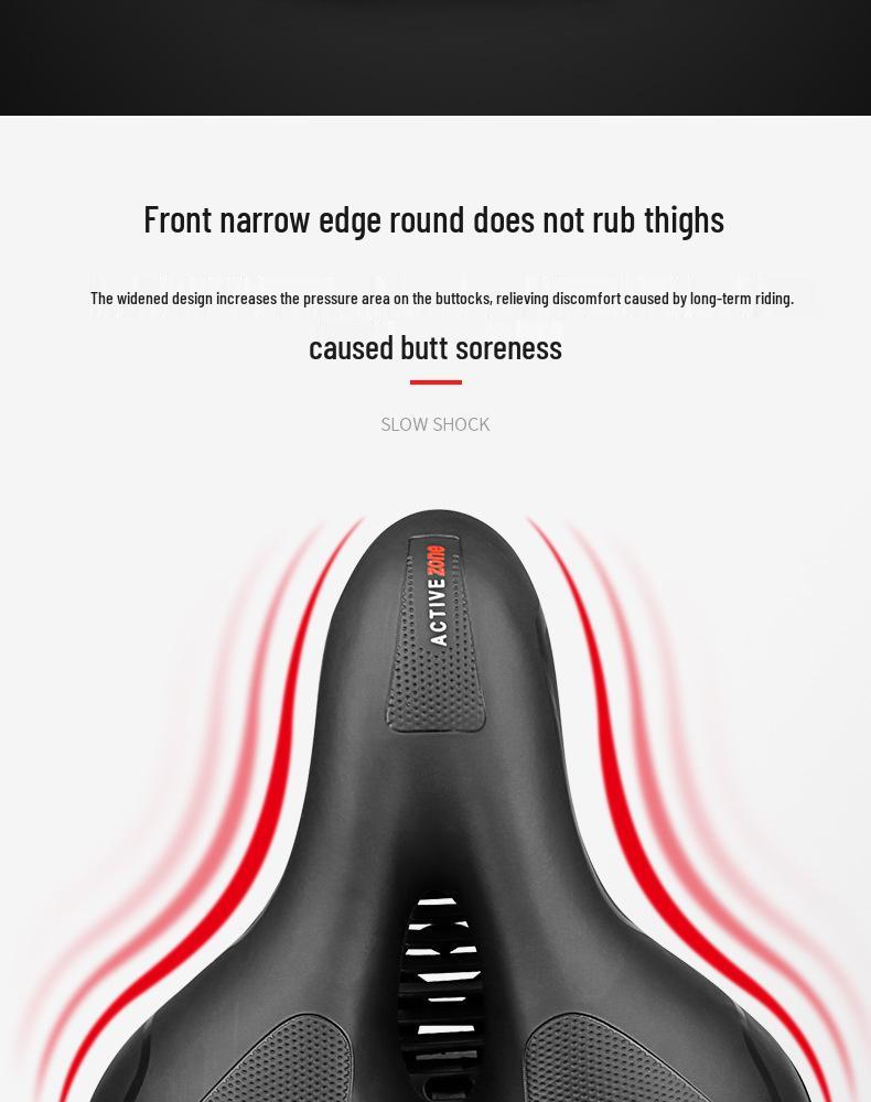 Universal Super Soft Silicone Bicycle Saddle with Shock Absorption - Mountain Bike Seat for Men and Women
