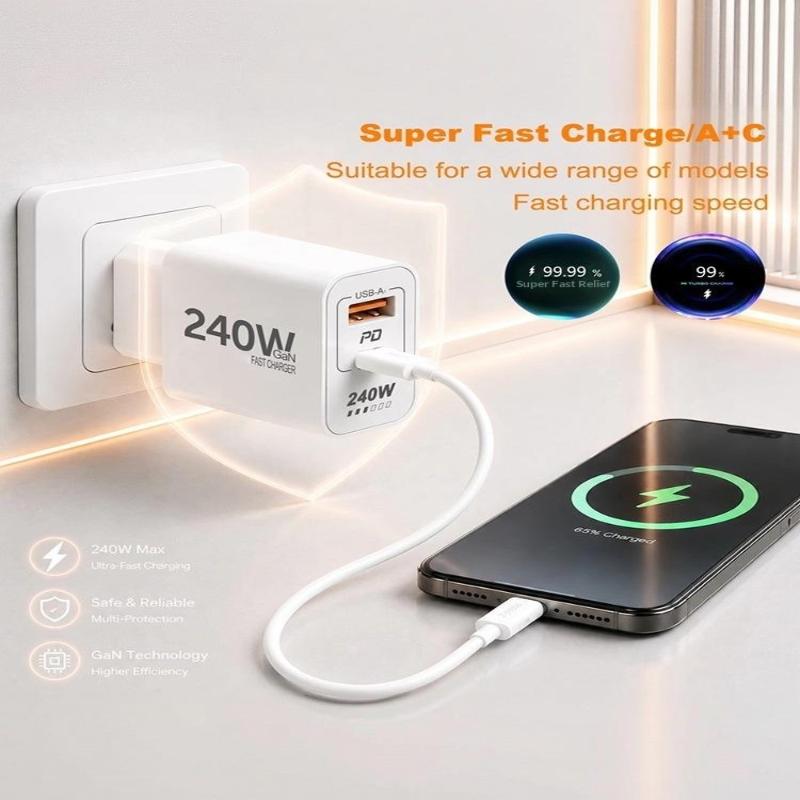 240W GaN PD USB-C-Ladegerät für 17 16 15 14 13 12 Pro Max Telefon QC 3.0 PD 3.0 USB Typ-C Schnellladung