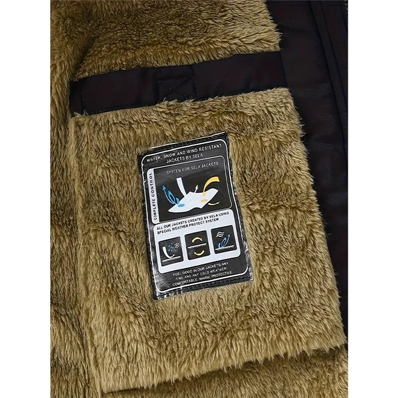 Men's Winter Warm Hooded Jacket With Detachable Hood - Thick Fleece Lining, Windproof Outdoor Activity Jacket