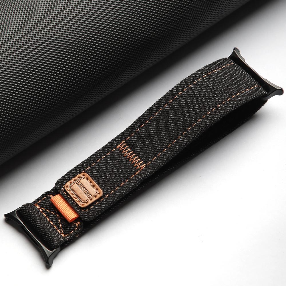 Canvas Nylonreim for Samsung Galaxy Watch 7 Ultra 47mm Unisex Pustende Løkkearmbånd for Galaxy Ultra Ingen Spalter Bøyd Endebånd