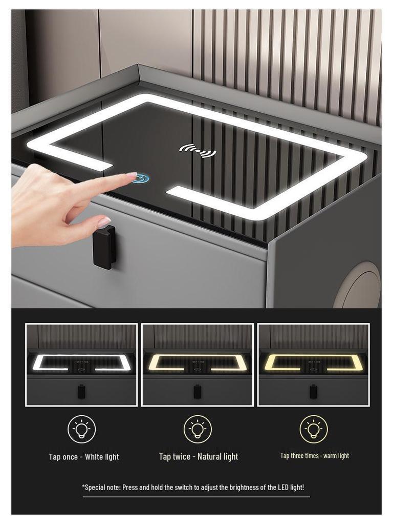 Luxe Smart Bedside Table with Wireless Charging and Storage
