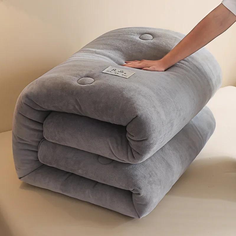 New Thickened Warm Double-sided Milk Fleece Single Double Winter Quilt Core Skin-friendly Warm Not Sultry
