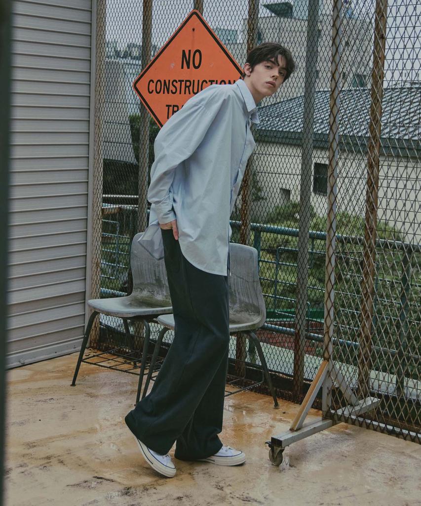 Ladeuedisyeon Pocket Stitch Wide Baker Pants_Black