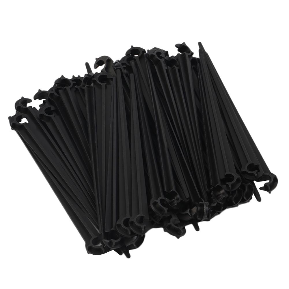 

50Pcs Irrigation Drip Support Stakes C- Shape Fixed Stems Holder Bracket for 4/7mm Drip Irrigation Pipe Inserting Ground