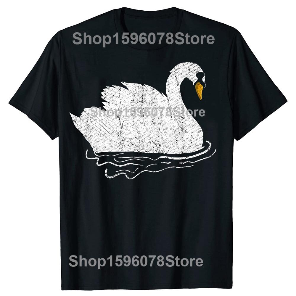 Pretty Wildlife Bird Beautiful Animal Swan Tshirts Unisex Fashion Print Tshirt Loose Oversized Streetwear Hip Hop Unisex T Shirt