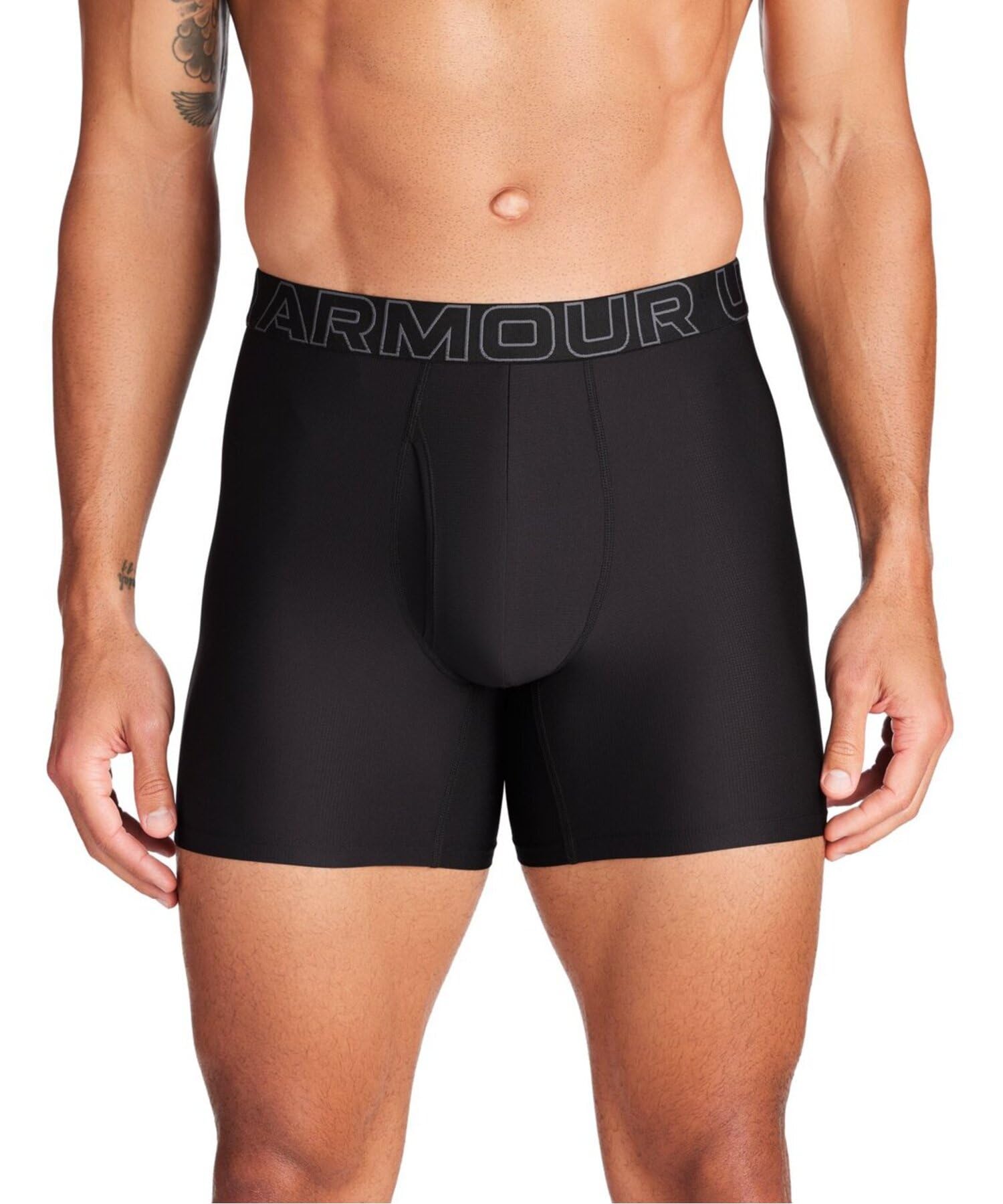 

Under Armour UA Performance Tech Mesh Underwear Black Castlerock Medium 6-inch (3-Pack)