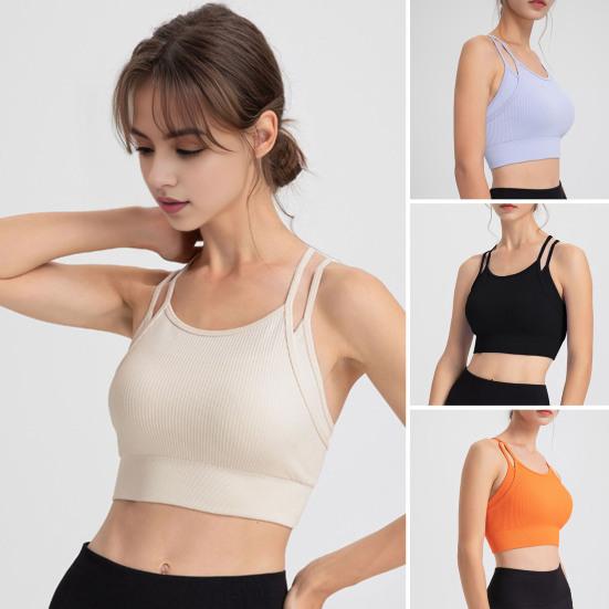 

Летний женский жилет, бюстгальтер с круглым вырезом, высокая эластичность, без рукавов, искусственный комплект из двух частей, узкая нить, полная чашка с подкладкой S оранжевый