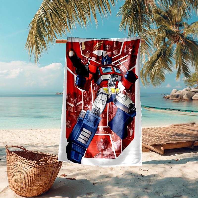 Beach Towel with Bumblebee and Optimus Prime3 Pattern - soft,absorbent,machine washable Lightweight&Modern,swimming,Travel Essentials