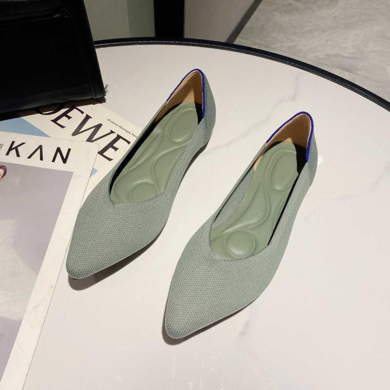 

Удобные туфли с мелким вырезом, балетки, остроносые, плетеные, женские туфли, мягкая подошва, плетеные туфли-одинарки, туфли Doudou 43 небесно-голубой