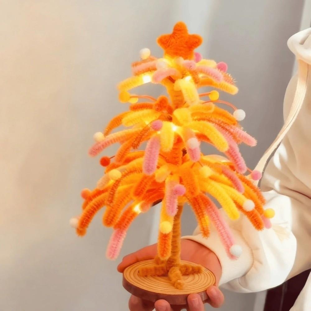 Colorful DIY Christmas Tree Making Kit Handmade Twisty Stick Weaving Set Tabletop Xmas Tree Desk