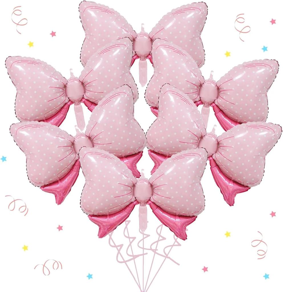 Bow Balloon Bow Tie Pink Balloon Mini large Bow Wedding Bride Shower Girl Birthday Gift Balloon  Bowknot Shape Foil Decoration