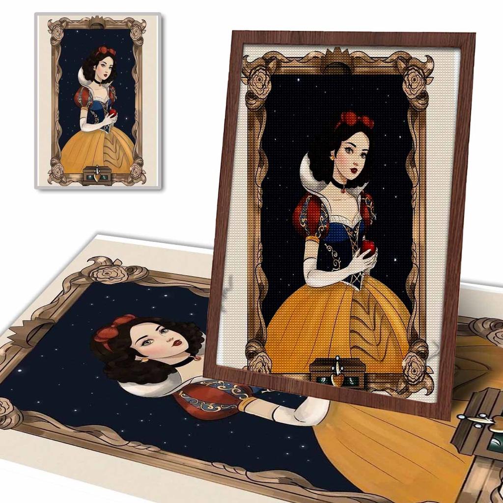 Diamond Mosaic Colorful Diamond Painting Princess Portrait Series Full Round Embroidery Cartoon Creative Hobbies Wall Decor