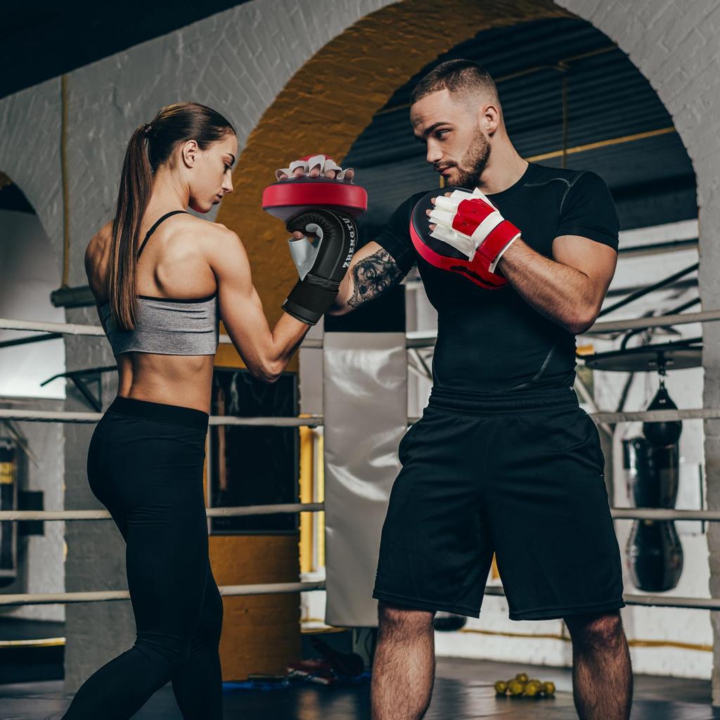 ZHENGTU Boxing Kick Punching Boxing Martial and Mitts, Mitts, Mitts, Gloves, Arts, Karate, Practice, Exercise, (Black Red)