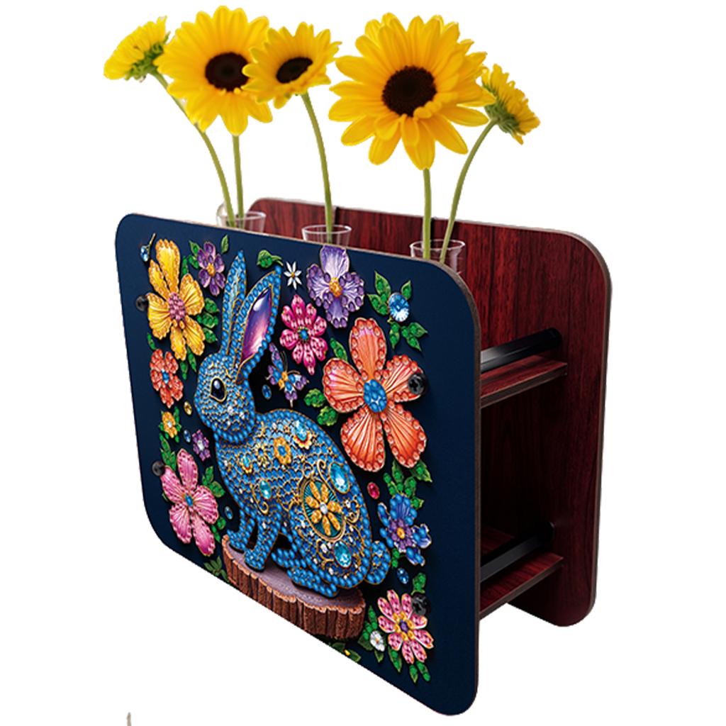 DIY Diamond Painting Wooden Tube Vase Two-Sided Pattern 5D DIY Vase Diamond Painting Kit for Adults Gift Idea Home Office Decor