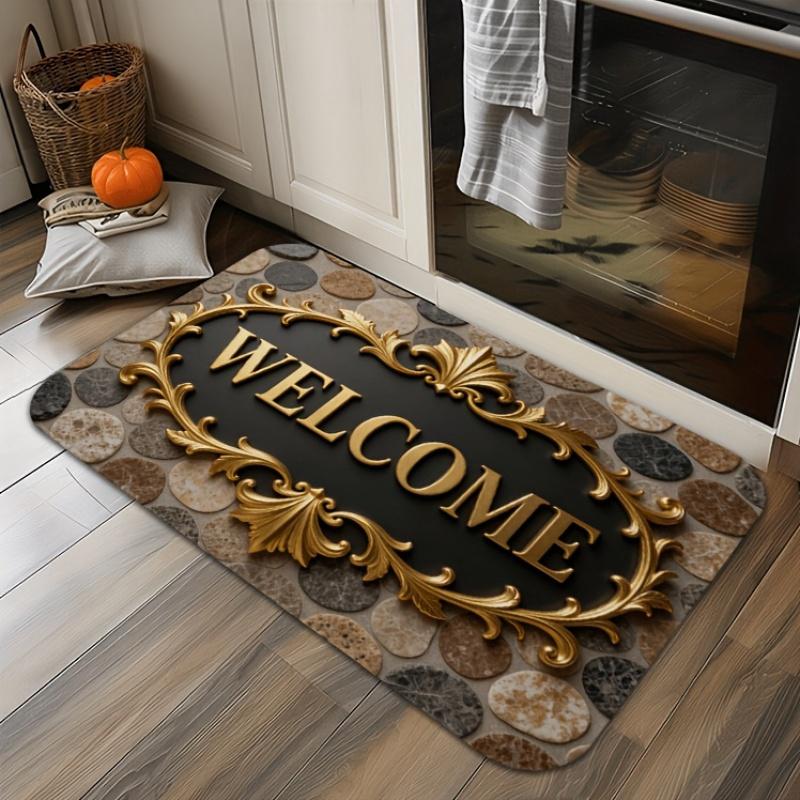 Witchcraft Moon Phase Door Mat Vintage Floral Text Print Decorative Rug Entryway Hall Gothic Home Decoration Carpet