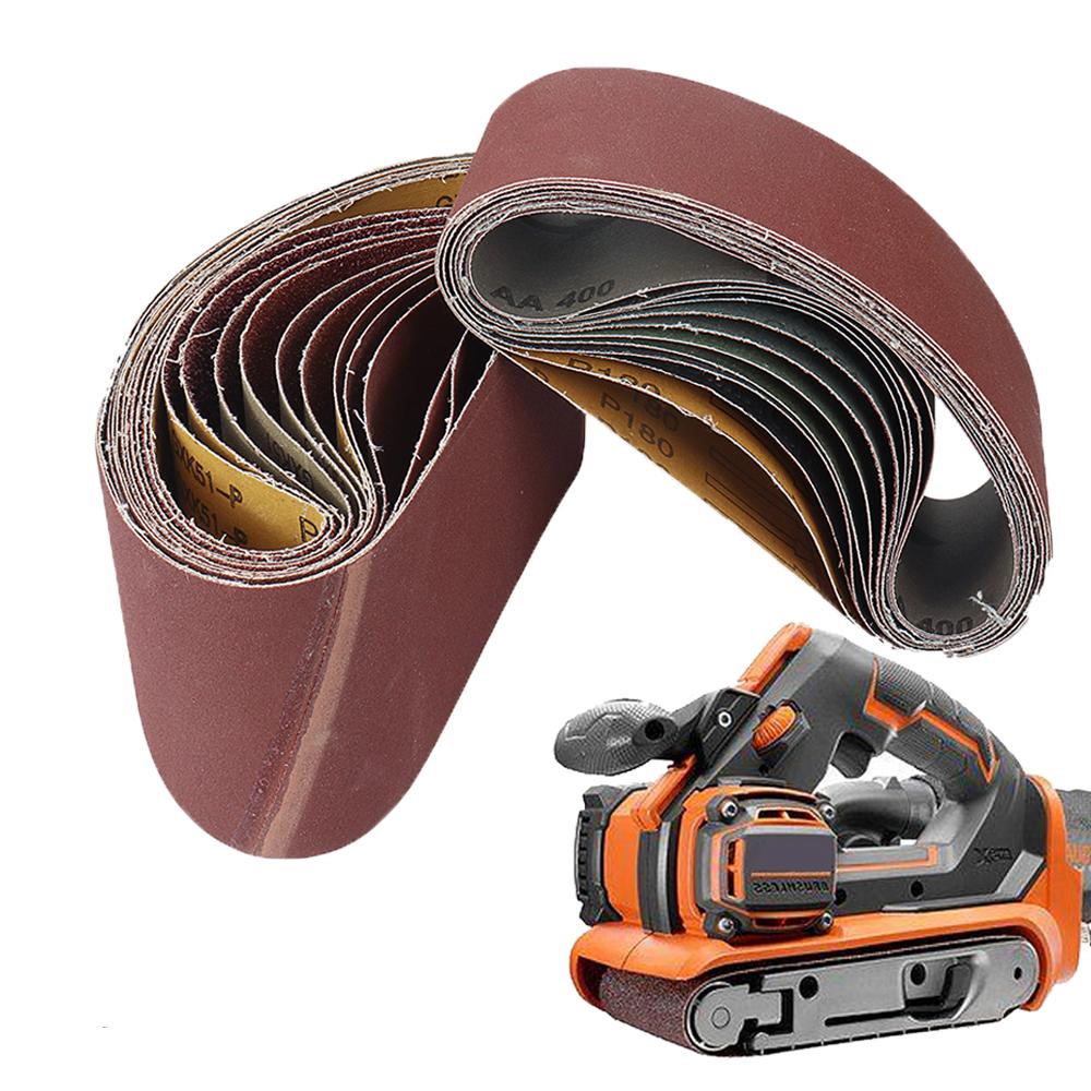 10pcs 75x533mm Sanding Belts Abrasive Bands for 3x21'' Sanders Belt Sander Abrasive Tools Woodworking Metal Polishing