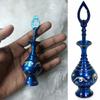 Blue Brass Kajal Holder, Traditional Surma Container with Decorative Design, Women Accessories