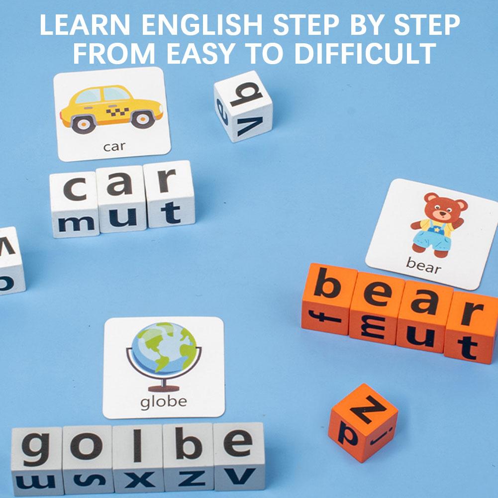 Kids English Spelling Game Parent Child Interactive Alphabets Learning Dices Toy Toddlers Early Education Word Recognition Game