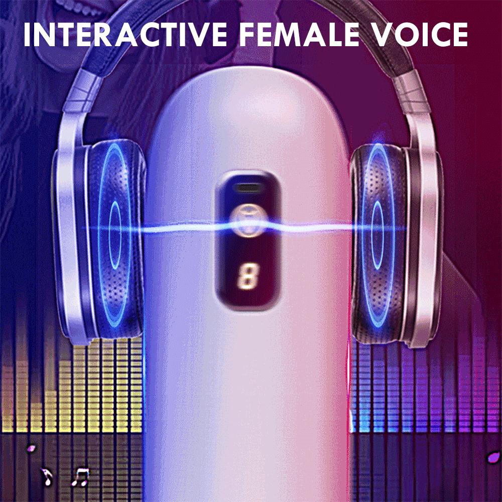 Automatisk Blowjob Suge Masturbasjonskopp Ekte Vagina Live Stemmeopptak Mannlige Masturbatorer Oralsex Leker for Menn Voksne 18+