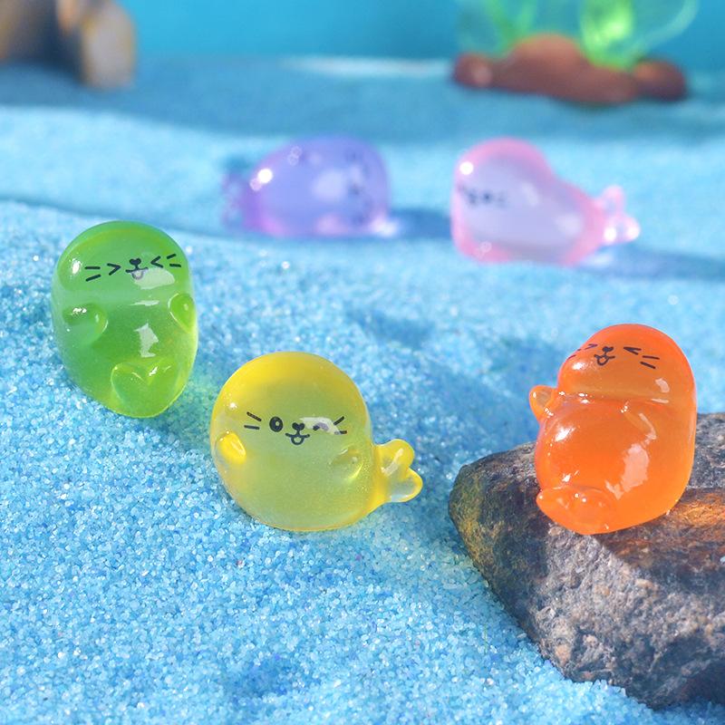 Miniatur-Dekorationsartikel aus Kunstharz für Meereslandschaft-Aquarien mit simulierten kleinen Robben
