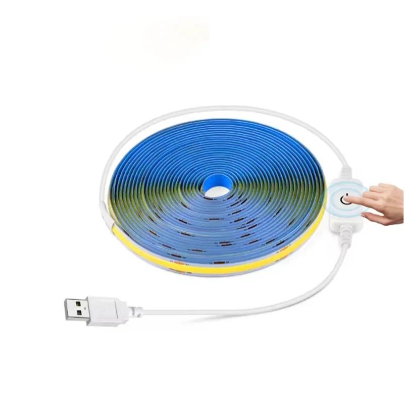 COB LED Strip 320LEDs/M Flexible Ribbon Lamp Touch/Hand Motion Sensor Switch Dimmable for TV Gaming Desk Mirror Backlight Decor