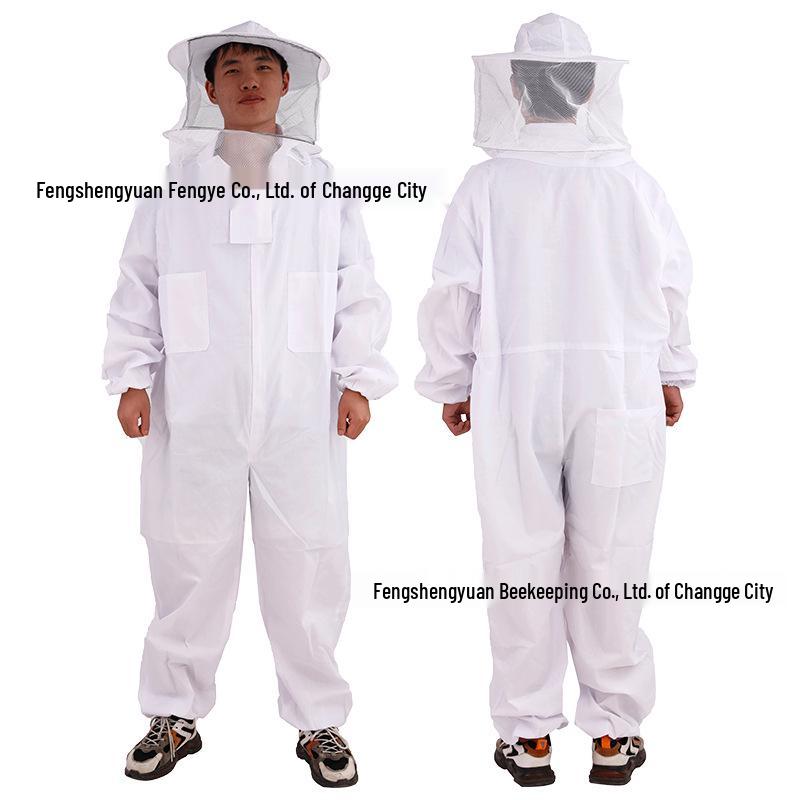 Dustproof Hooded Beekeeping Suit: Thick, Breathable, Full Body Protection