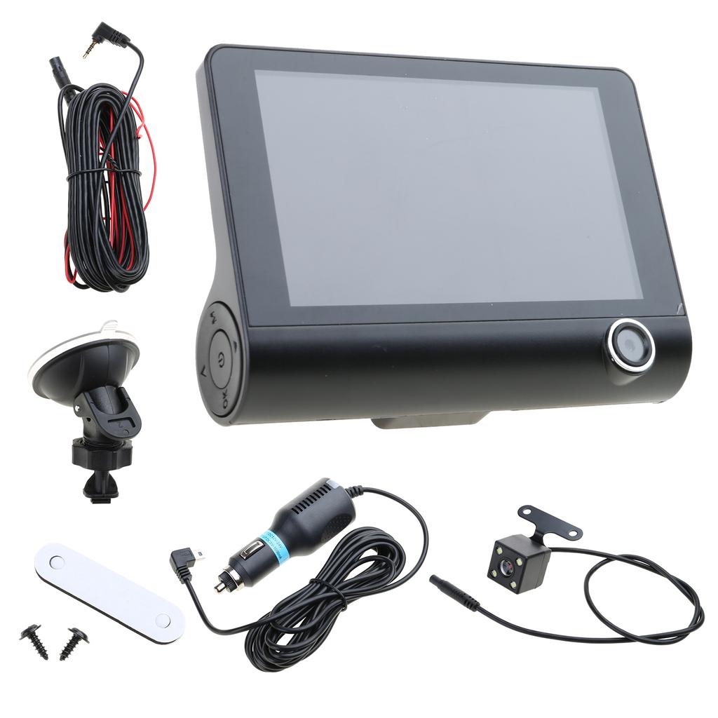 DVR 3 Kameras 4,0 Zoll Dashcam Auto Full High Definition Videorekorder Auto Registrator Dashcam mit 3-Wege-Kameras