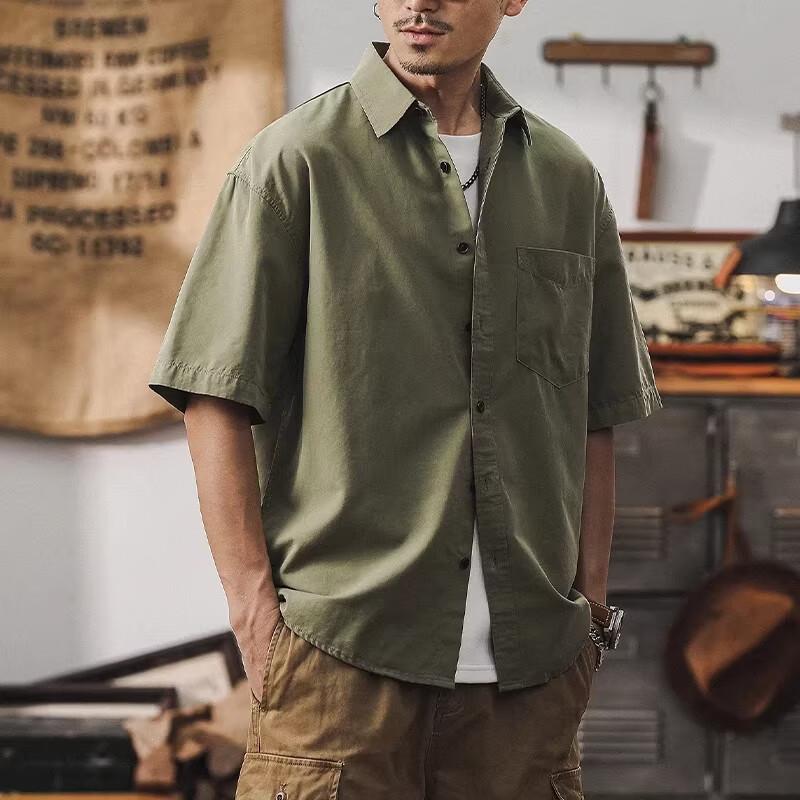 Jie Leinong Men s Ice-Feel Tencel Lyocell Short Sleeve Shirt M