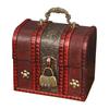 Wooden Box Jewelry With Lock For Dustproof Storage And Home Vintage Decoration
