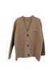 Korean Grey V-Neck Knit Cardigan - Women's Soft, Fluffy Outerwear for Spring and Autumn