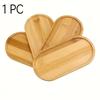 Bamboo Serving Tray, Round Tea Tray for Bathroom Counter, Wooden Vanity Organizer for Decor, Coffee Snack Candle Display