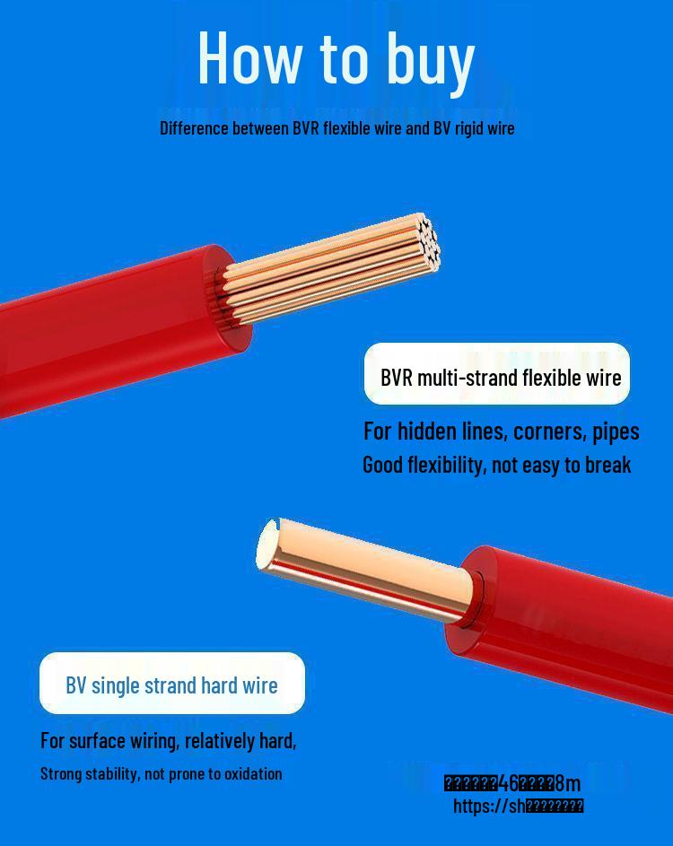 National Standard Flame Retardant Flexible Multi-core Copper Wire (BVR1) - Sizes: 1.5, 2.5, 4, 6 sq mm