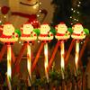 4PCS Christmas Solar Santa Claus Lights Snowman Pathway Lights Suitable For Yard Driveway Lawn Garden Xmas Tree Decoration