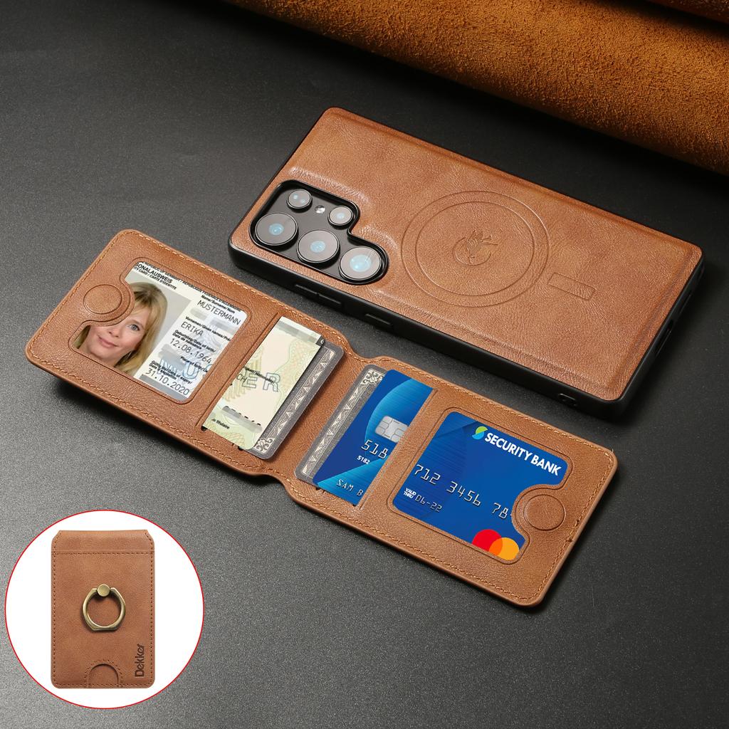 In 1 Detachable Magnetic Card Solt Wallet Leather Case For Samsung Galaxy S25 Ultra S24 Plus S23 A36 A16 A55 A35 A15 Ring Holder
