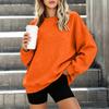 Damen Color Oversized Pullover Hoodie mit Taschen und