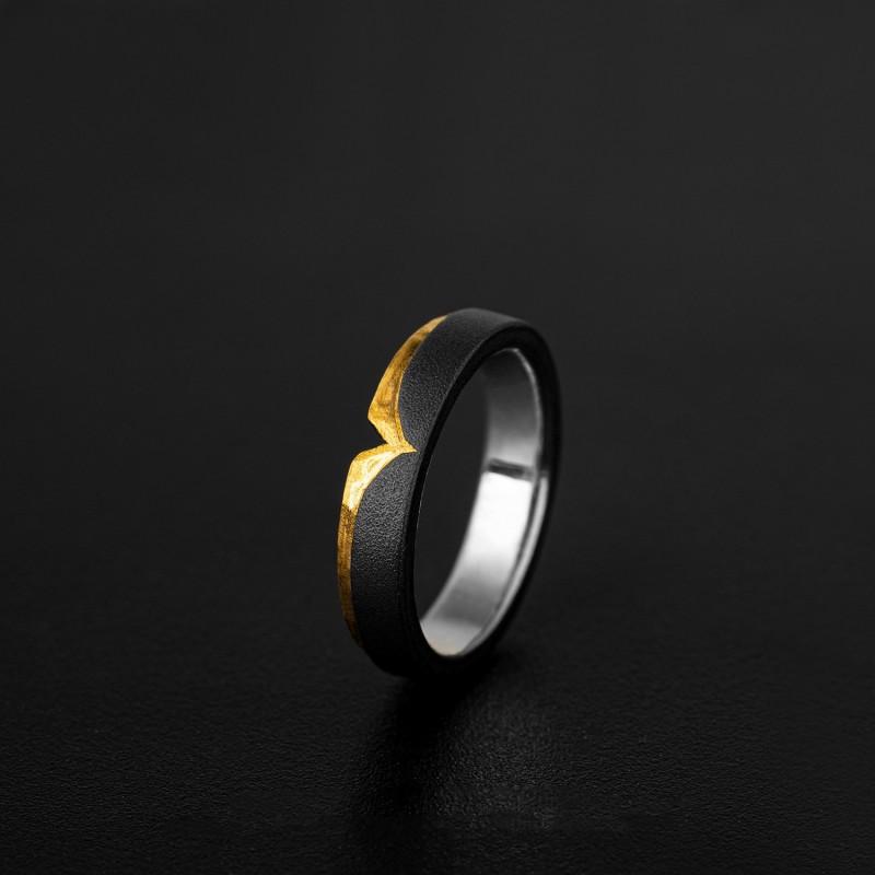 Adjustable Sterling Wing Motif Ring Men Women Minimalist Asymmetrical Geometric Finger