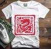 Red Chinese Dragon Stamp T-Shirt | Asian Inspired Graphic Tee