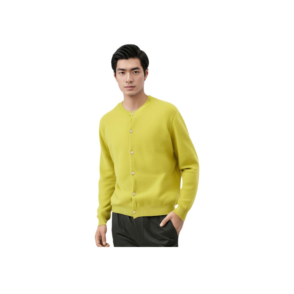 ONITSUKA TIGER Knit Cardigan Solid Color Single-Breasted Casual Long Sleeve Knitwear Unisex Cardigans Yellow 2183B364-750