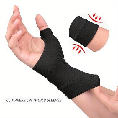 1Pair Breathable Wrist Thumb Compression Arthritis Gloves Wrist Support Brace with Gel Thumb Injury Pads for Pain Relief