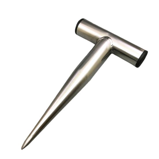 Hand-Steckwerkzeug aus Edelstahl, Pflanzlochstecher, Gartengerät mit T-Griff, Bodenstecher zum Pflanzen von Zwiebeln, Tulpen, Narzissen, Gemüse