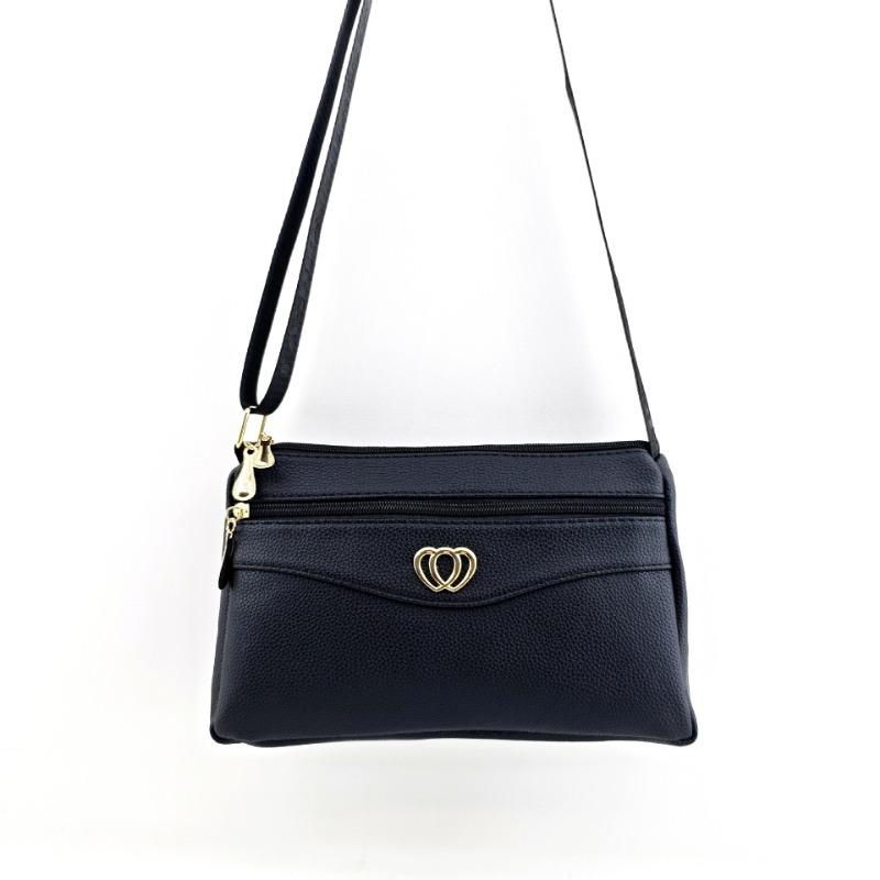 Spring new multi-layer zipper single shoulder women's small bag trend oblique span lychee pattern bag large capacity