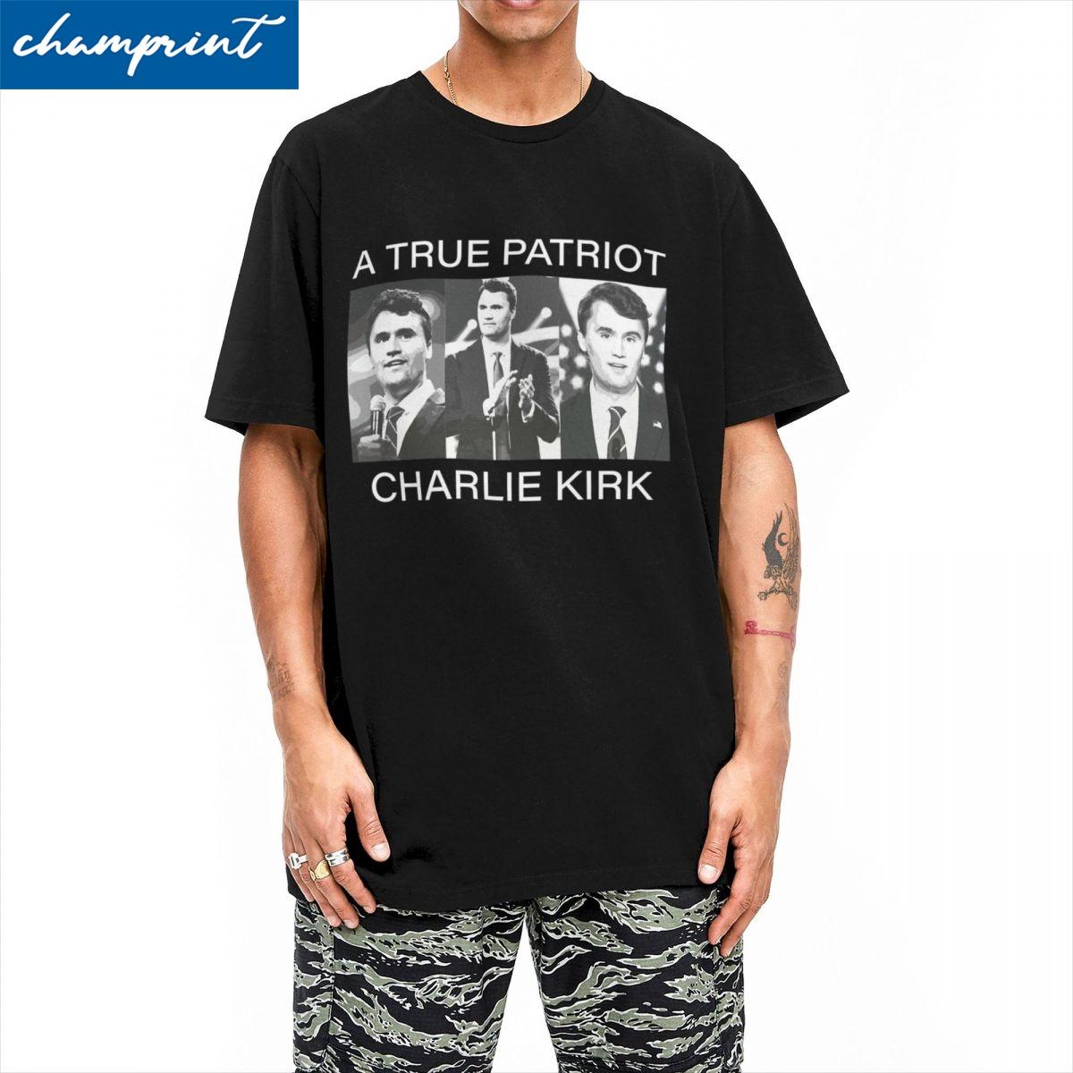 

A True Patriot Charlie Kirk T Shirts Men Women Pure Cotton Funny T-Shirt O Neck Tees Short Sleeve Clothing Party S разноцветный
