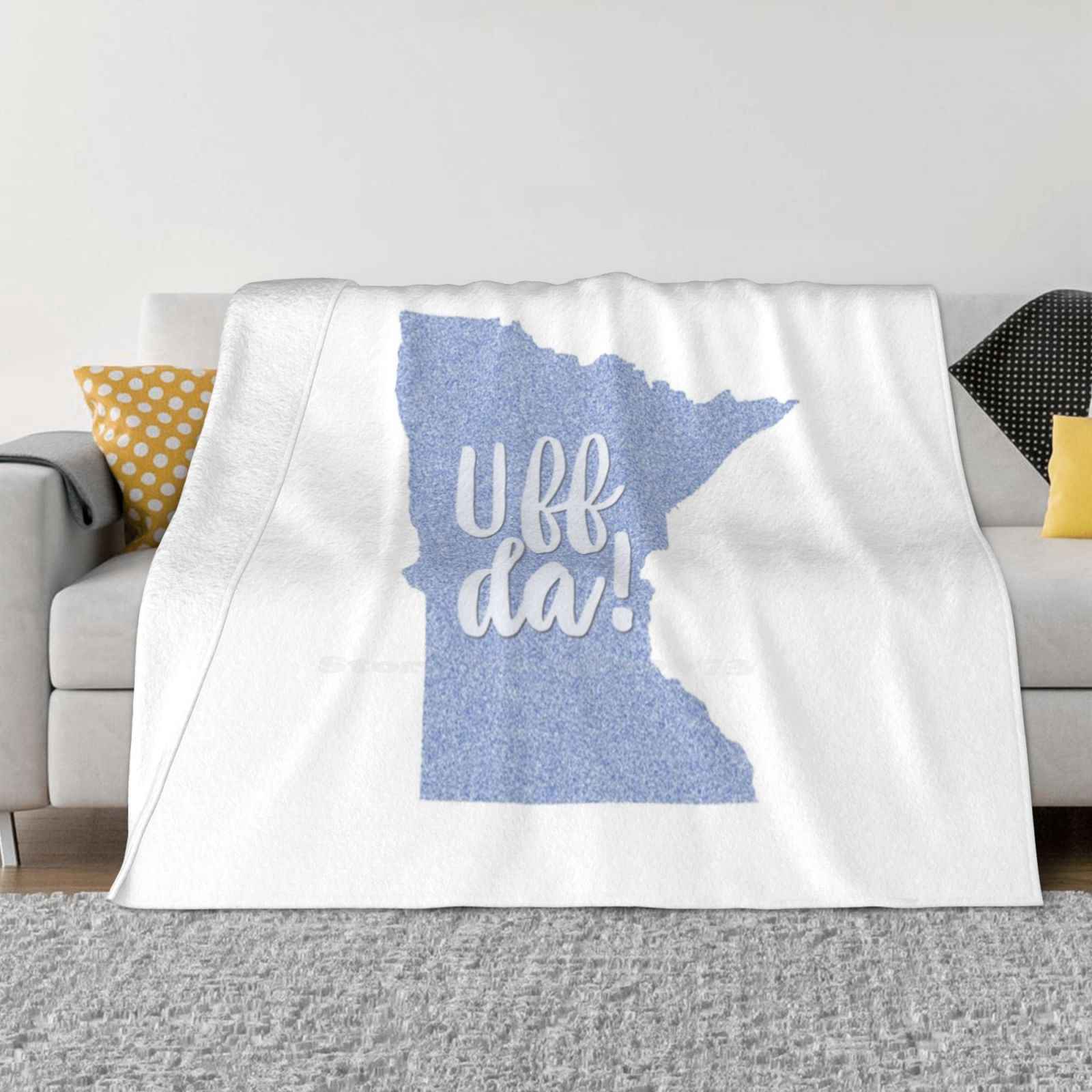 Minnesota Uff Da!-Scandinavian Expression Creative Design Comfortable Warm Flannel Blanket Uff Da Minnesota Scandinavian 30x40in